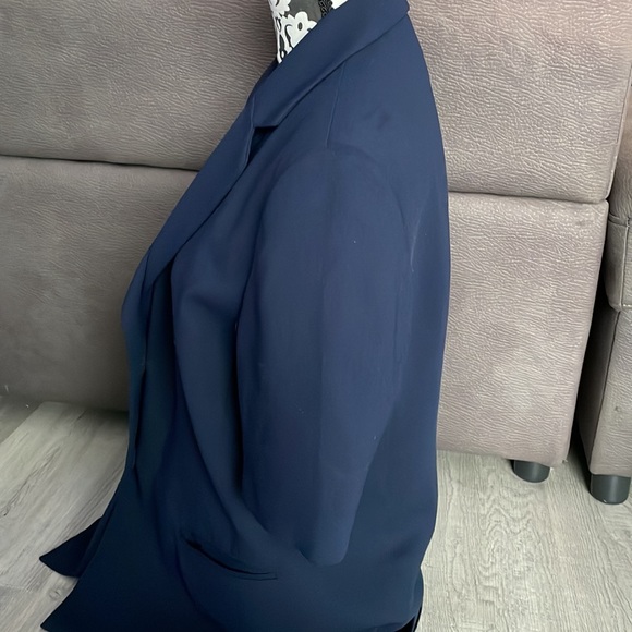 VILLAGER A LIZ CLAIBORNE COMPANY Navy Blue Short Sleeve Blazer Jacket Size 14 - Picture 3 of 7